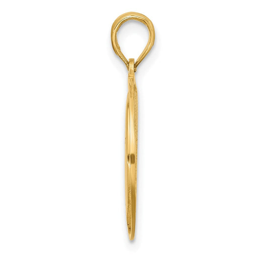 14K Gold Polished Moon & Stars Charm, 17.8mm