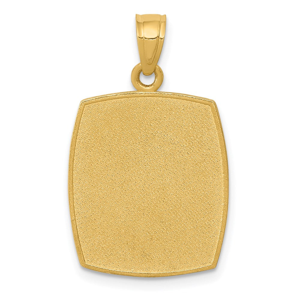 Satin and Polished Baptism Rectangular Pendant - WBC