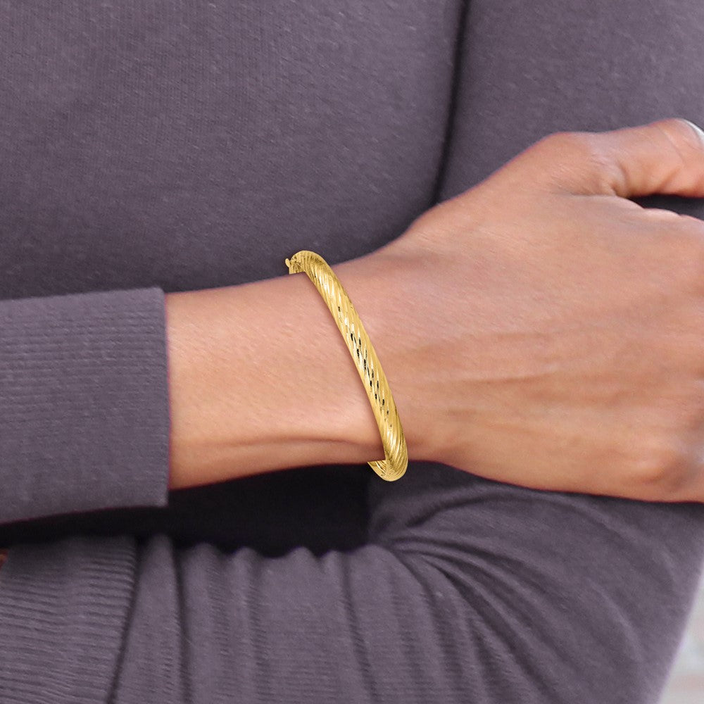 3/16 Textured Hinged Childrens Bangle - WBC