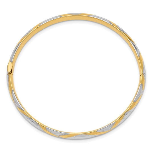 and Rhodium 3/16 Criss-Cross Hinged Childrens Bangle - WBC