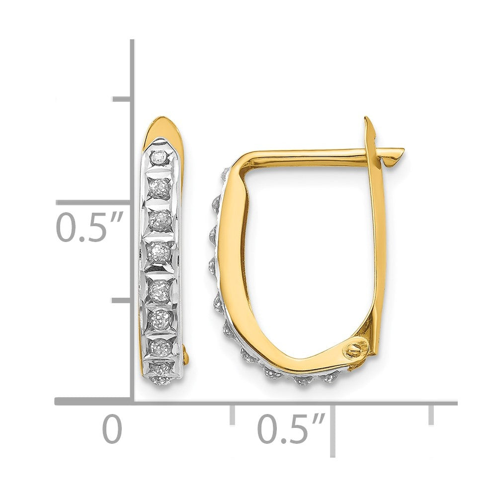 Diamond Fascination Diamond Dust/Accent Oval Hinged Hoop Earrings - WBC