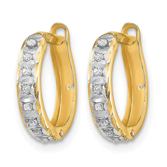 Diamond Fascination Diamond Dust/Accent Round Hinged Hoop Earrings - WBC
