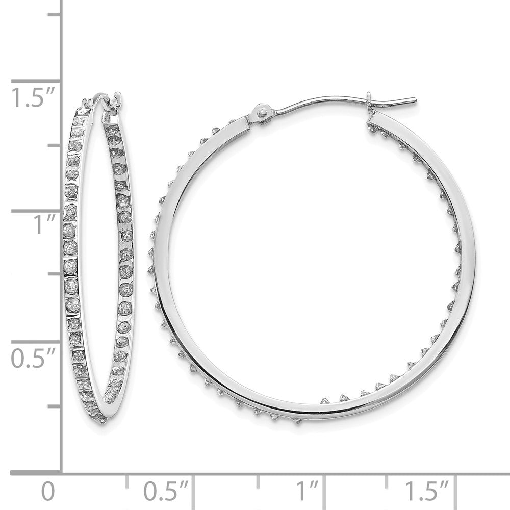 Diamond Fascination Diamond Dust/Accent Round In/Out Hoop Earrings - WBC