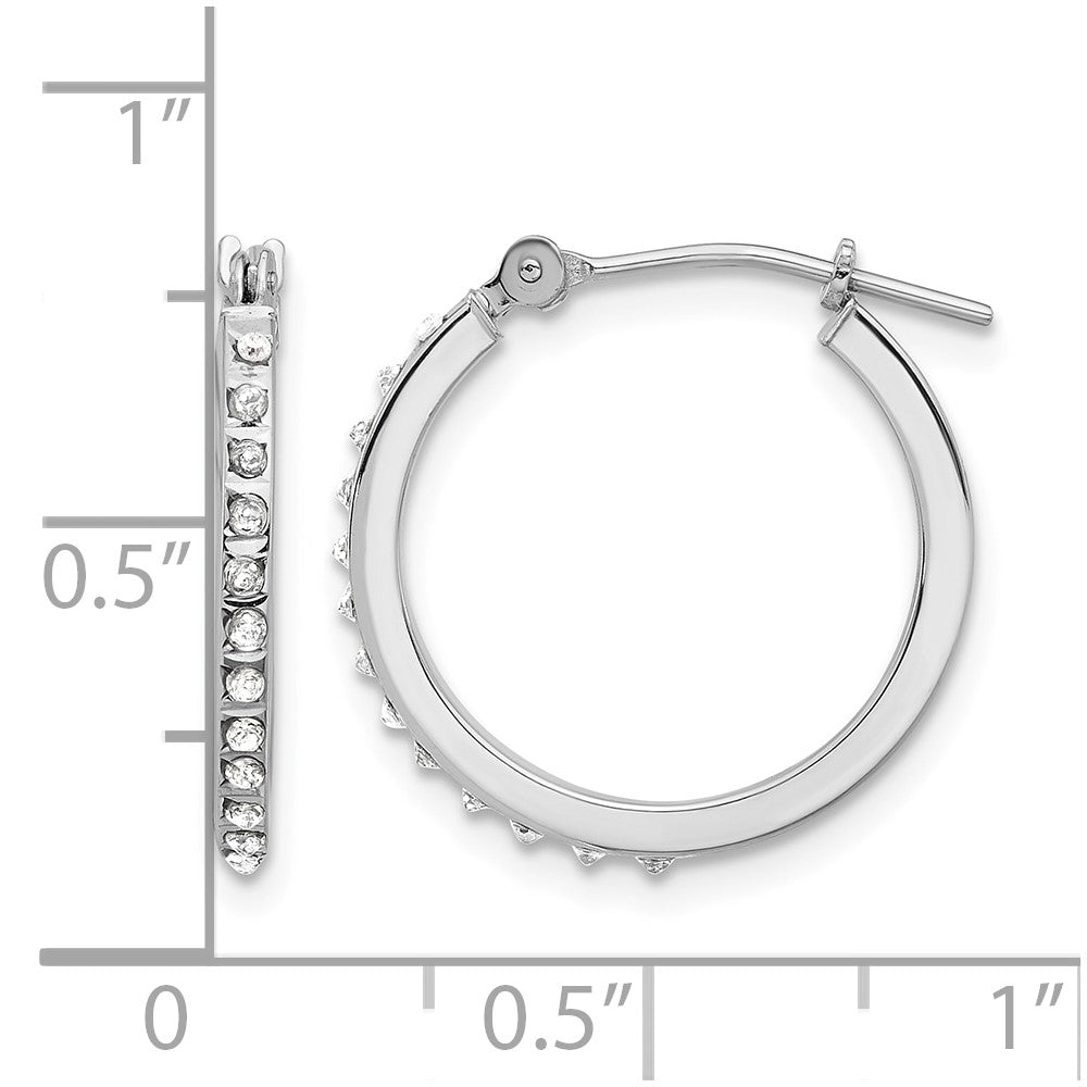 Diamond Fascination Diamond Dust/Accent Round Hoop Earrings - WBC