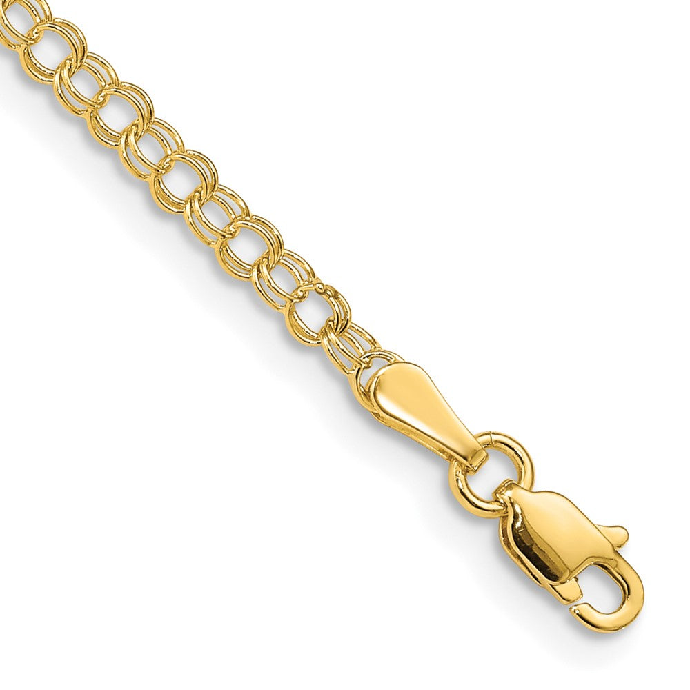 Solid Double Link Charm Anklet - WBC