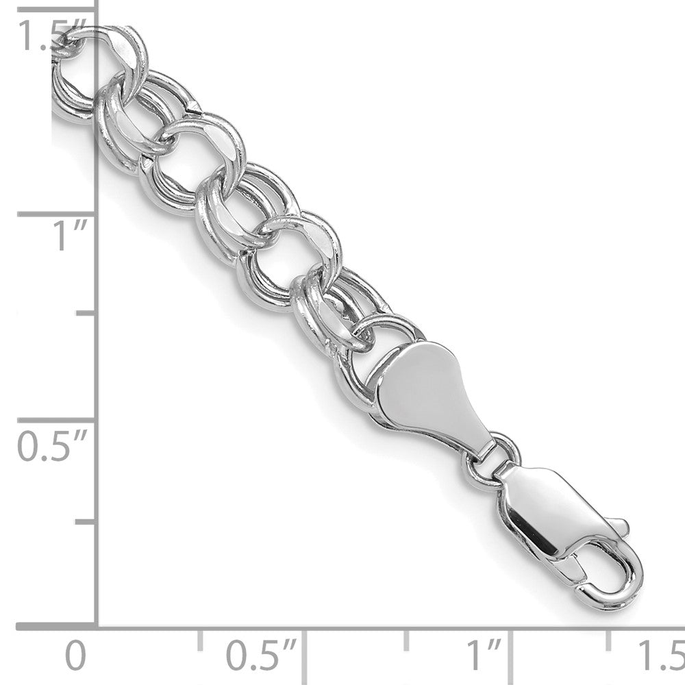 Hollow Diamond-cut Double Link Charm Bracelet - WBC