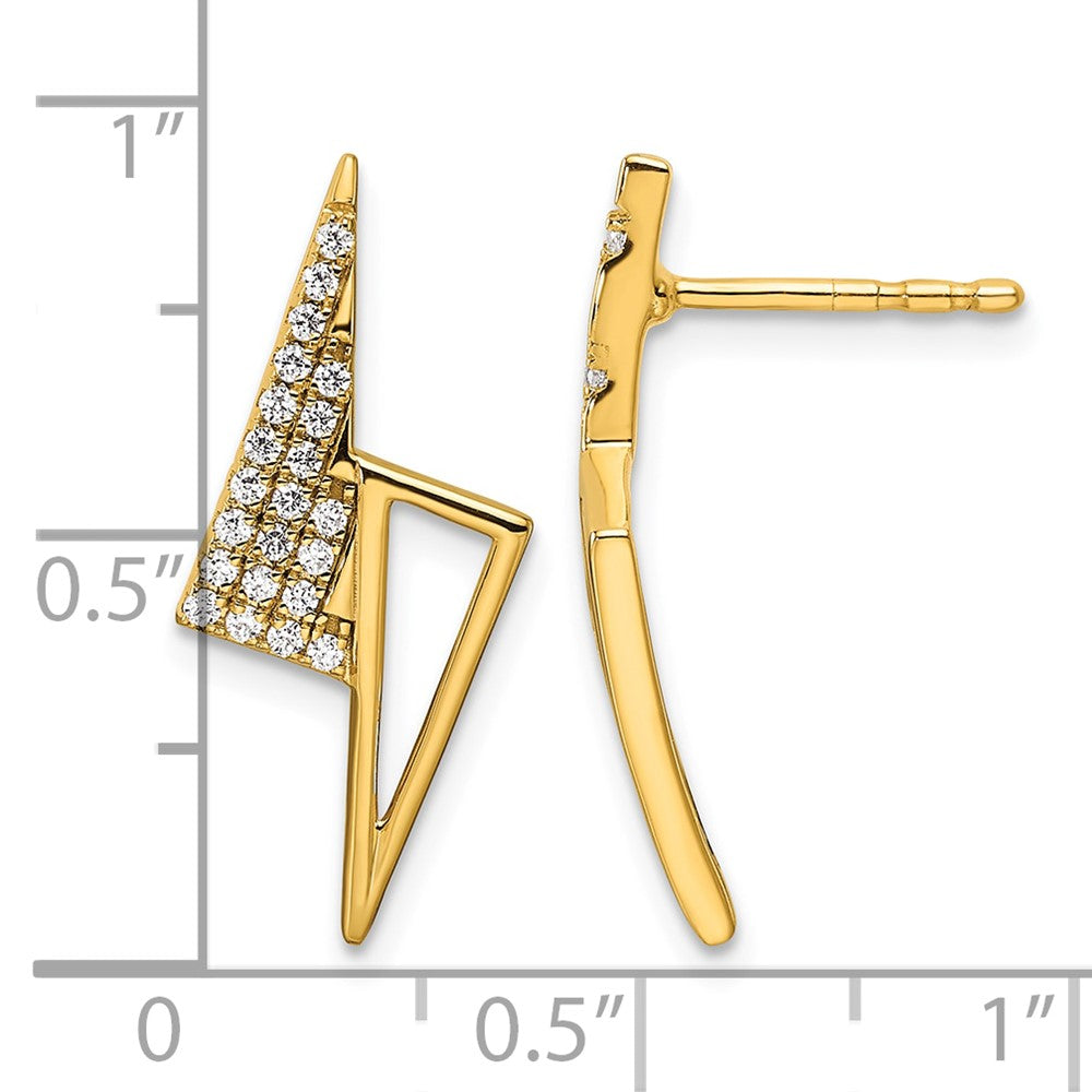 Polished 1/5 carat Diamond Geometric Triangles Fashion Post Earrings - WBC