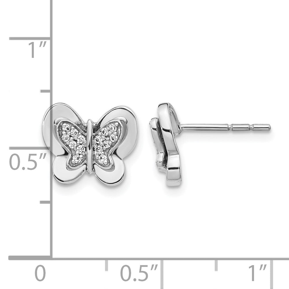 1/6 carat Diamond Butterfly Post Earrings - WBC