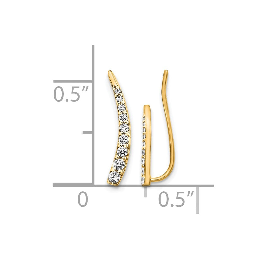 1/6 carat Diamond Graduated Ear Climber Earrings - WBC