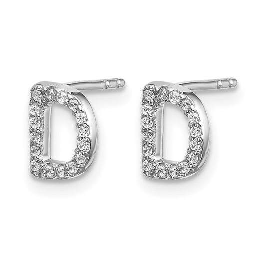 Diamond Initial D Post Earrings - WBC