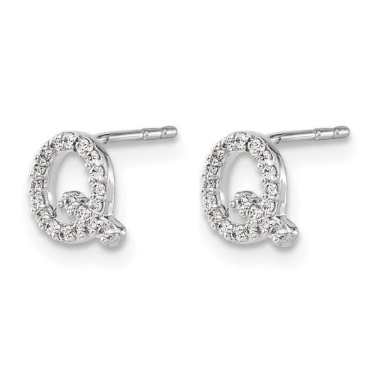 Diamond Initial Q Post Earrings - WBC