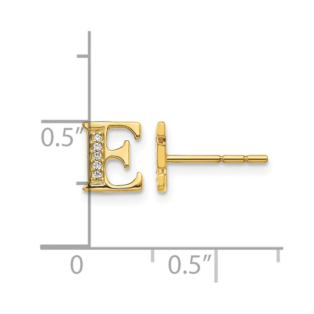 Diamond Initial E Post Earrings - WBC