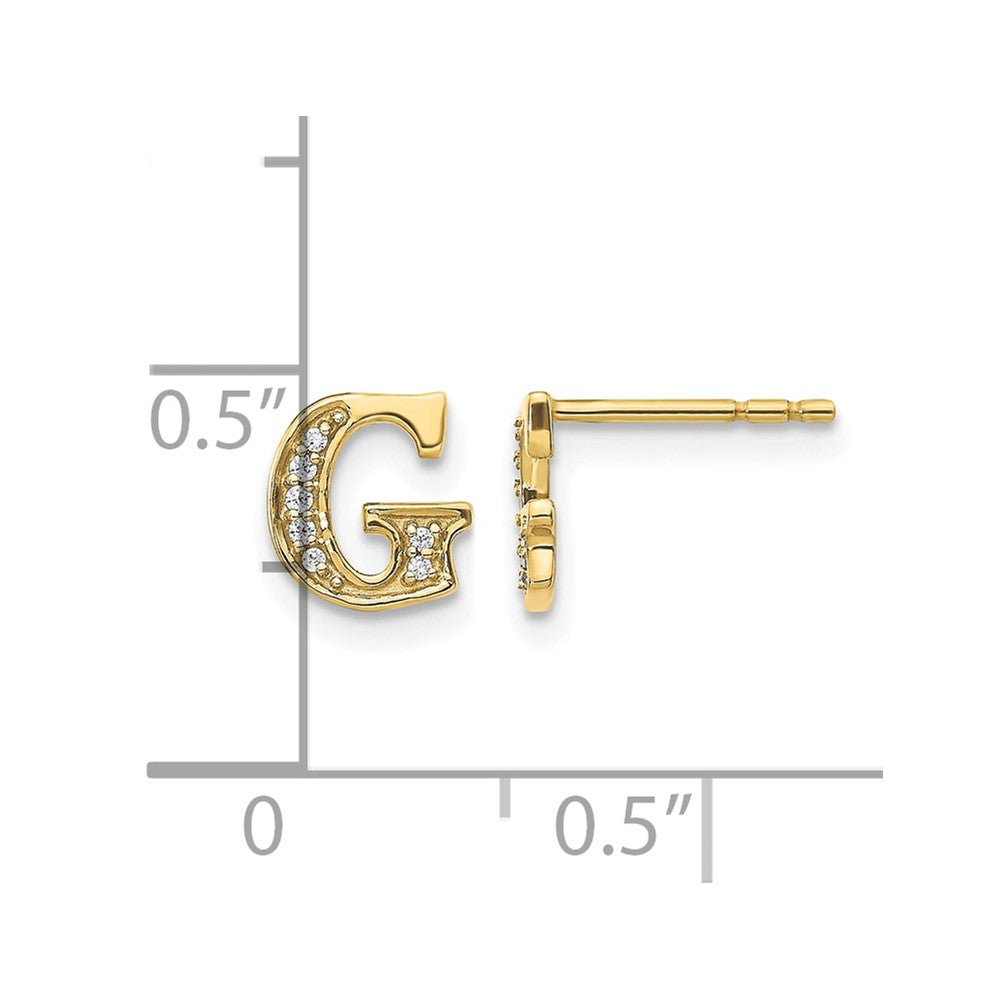 Diamond Initial G Post Earrings - WBC