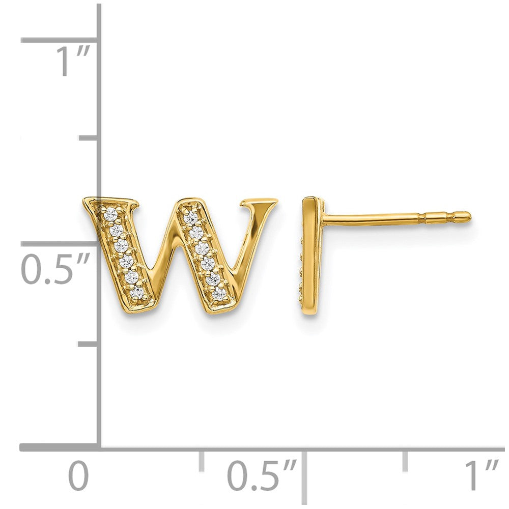 Diamond Initial W Post Earrings - WBC