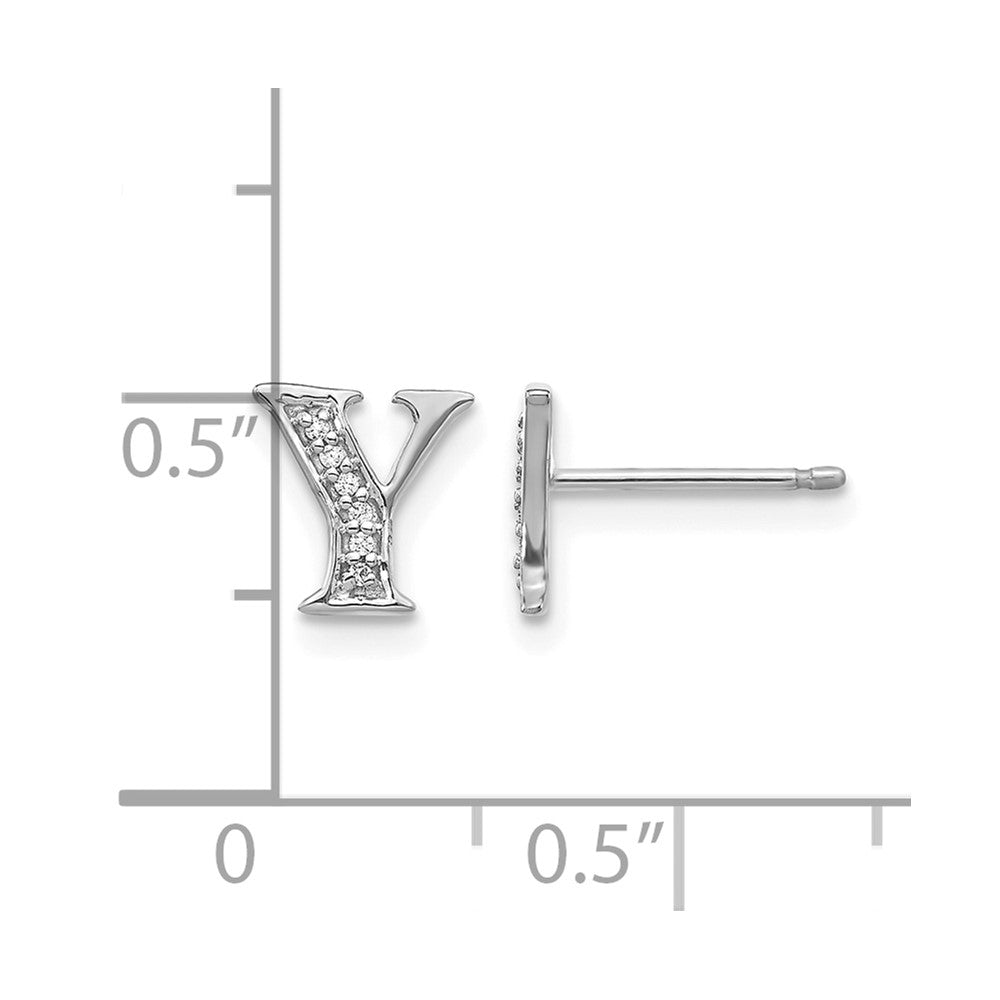 Diamond Initial Y Post Earrings - WBC