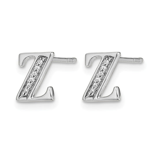 Diamond Initial Z Post Earrings - WBC
