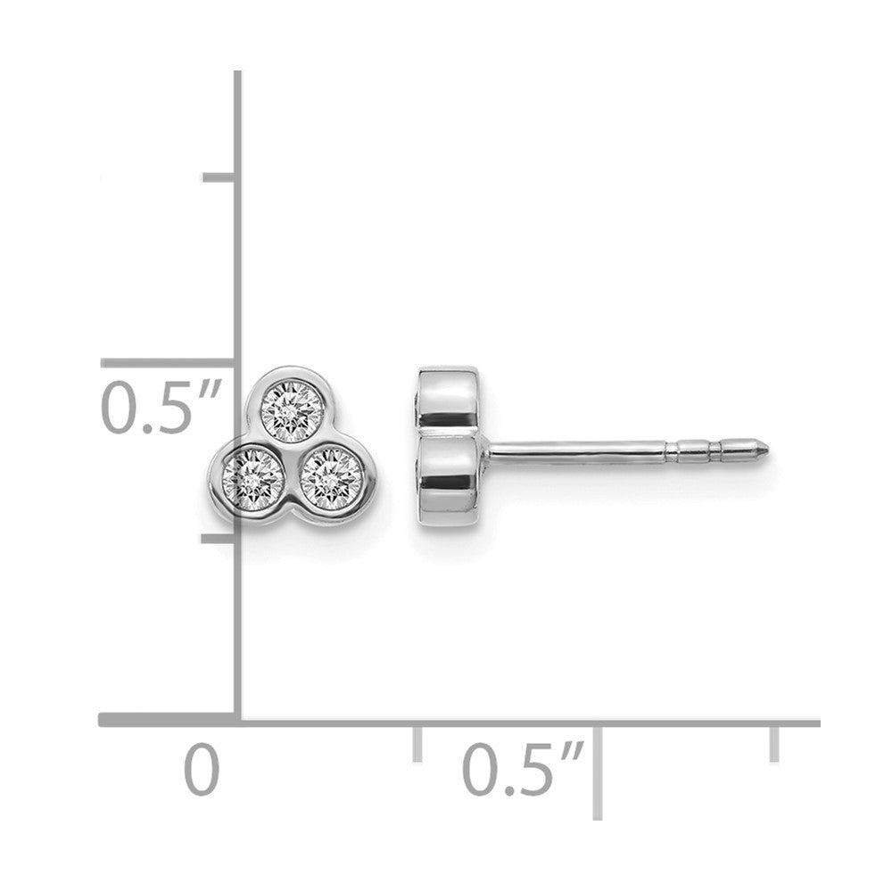 1/4 carat Diamond 3-stone Bezel Post Earrings - WBC