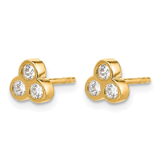 1/4 carat Diamond 3-stone Bezel Earrings - WBC