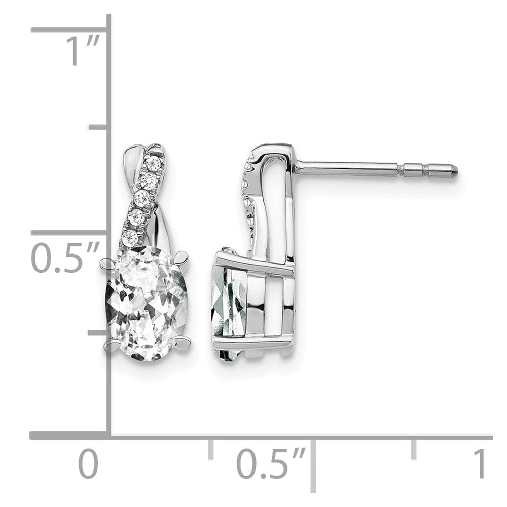 7x5 Oval April/ Topaz and Diamond Earrings - WBC