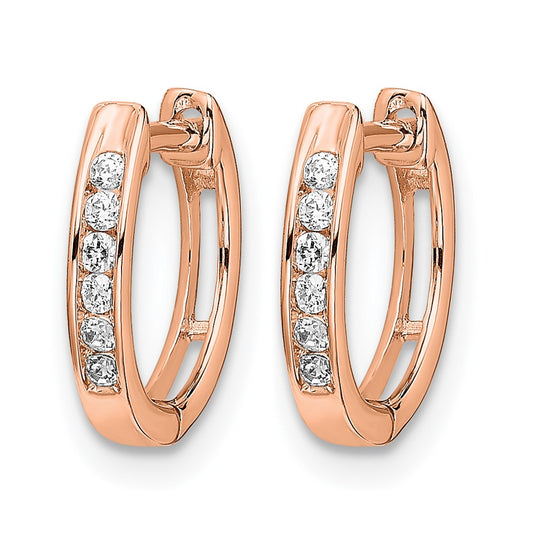 1/8 carat Diamond Channel-set Hinged Hoop Earrings - WBC