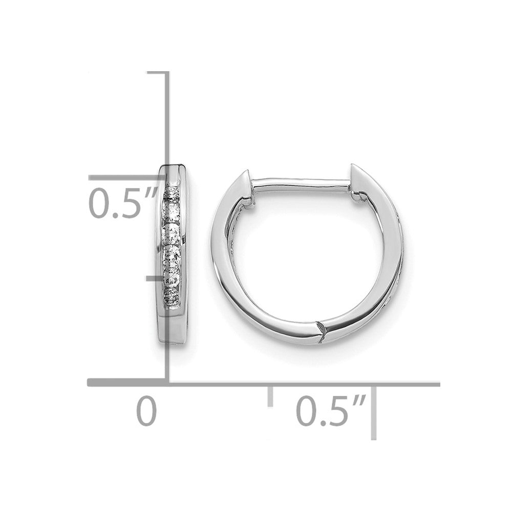 1/8 carat Diamond Channel-set Hinged Hoop Earrings - WBC