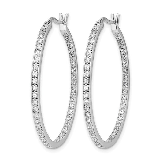 3/4 carat Diamond In/Out Hoop Earrings - WBC