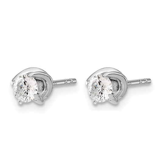 14K White Gold 1/2 ct Diamond Fancy Twist Stud Earrings, 5mm