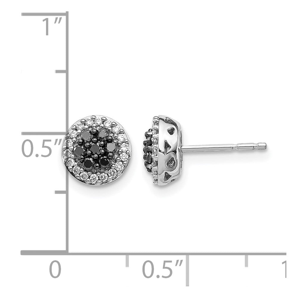 1/3 carat Black/ Diamond Cluster Post Earrings - WBC