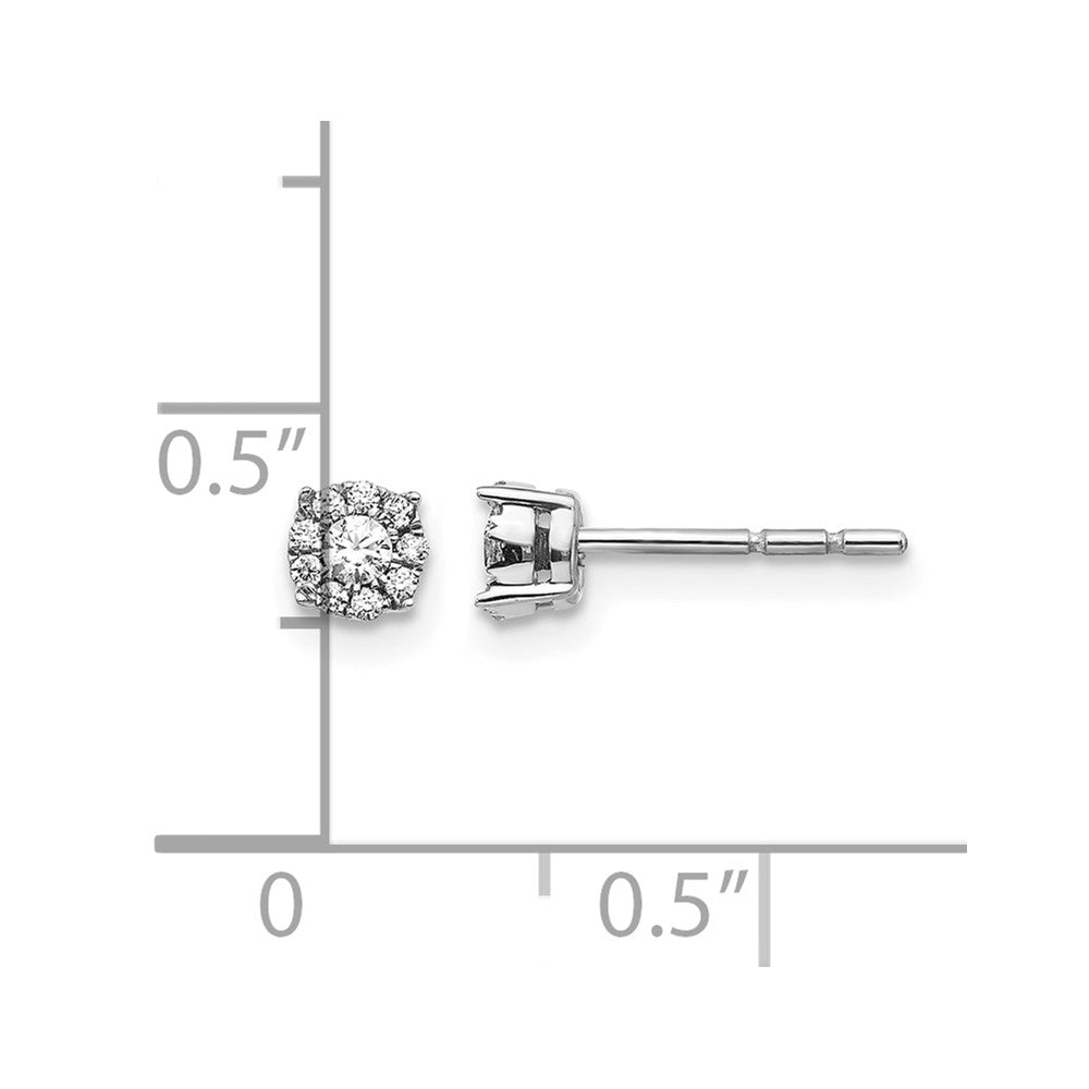 1/6 carat Diamond Halo Cluster Post Earrings - WBC