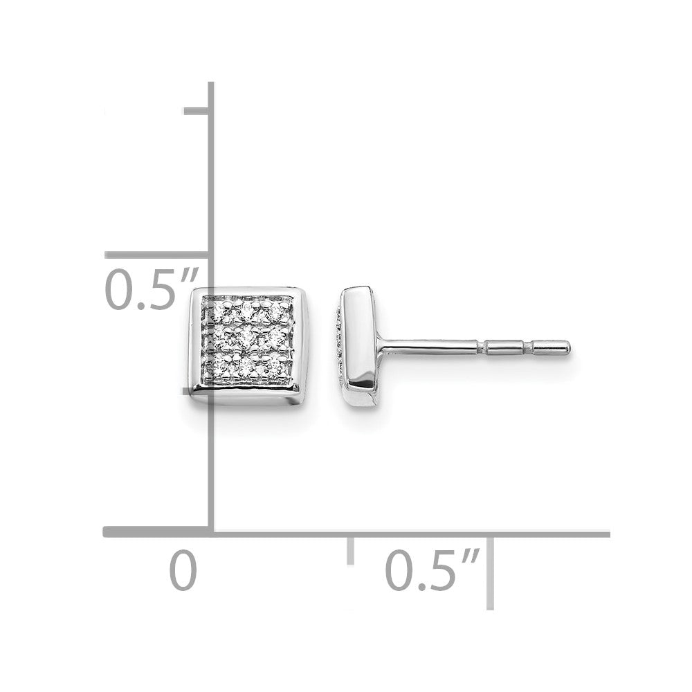 1/10 carat Diamond Cluster Square Post Earrings - WBC