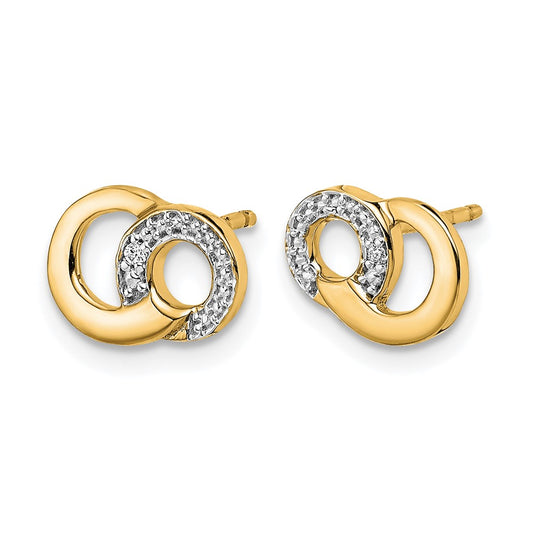 with Rhodium Diamond Circles Post Earrings - WBC