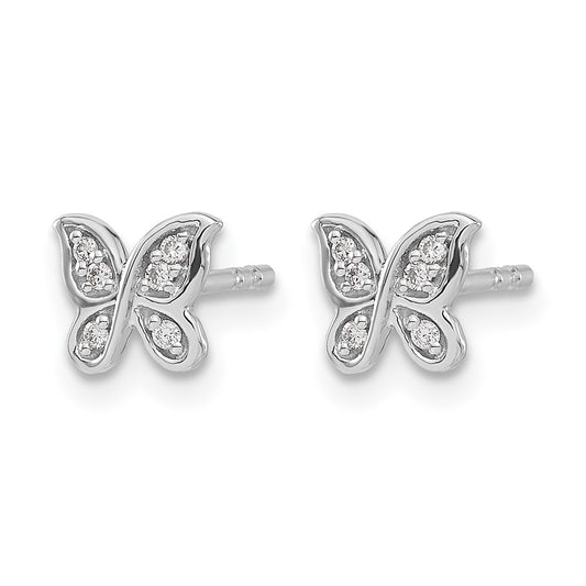 1/20 carat Diamond Small Butterfly Post Earrings - WBC