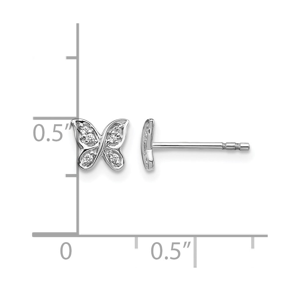 1/20 carat Diamond Small Butterfly Post Earrings - WBC