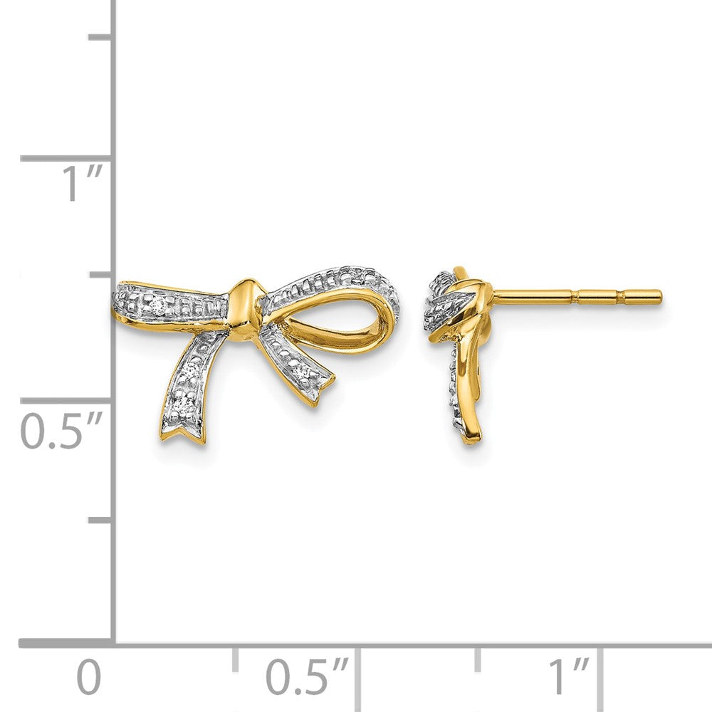 1/20 carat Diamond Bow Post Earrings - WBC