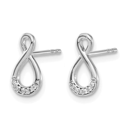 Diamond Twisted Infinity Post Earrings - WBC