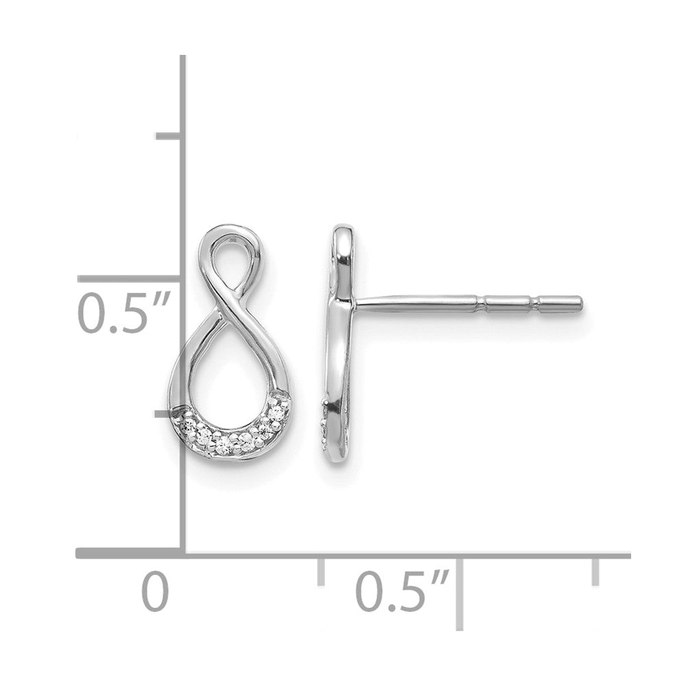 Diamond Twisted Infinity Post Earrings - WBC