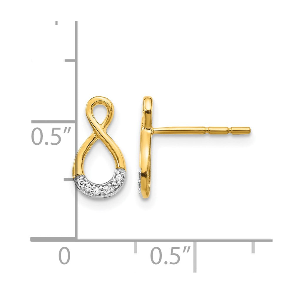 and Rhodium Diamond Twisted Infinity Post Earrings - WBC