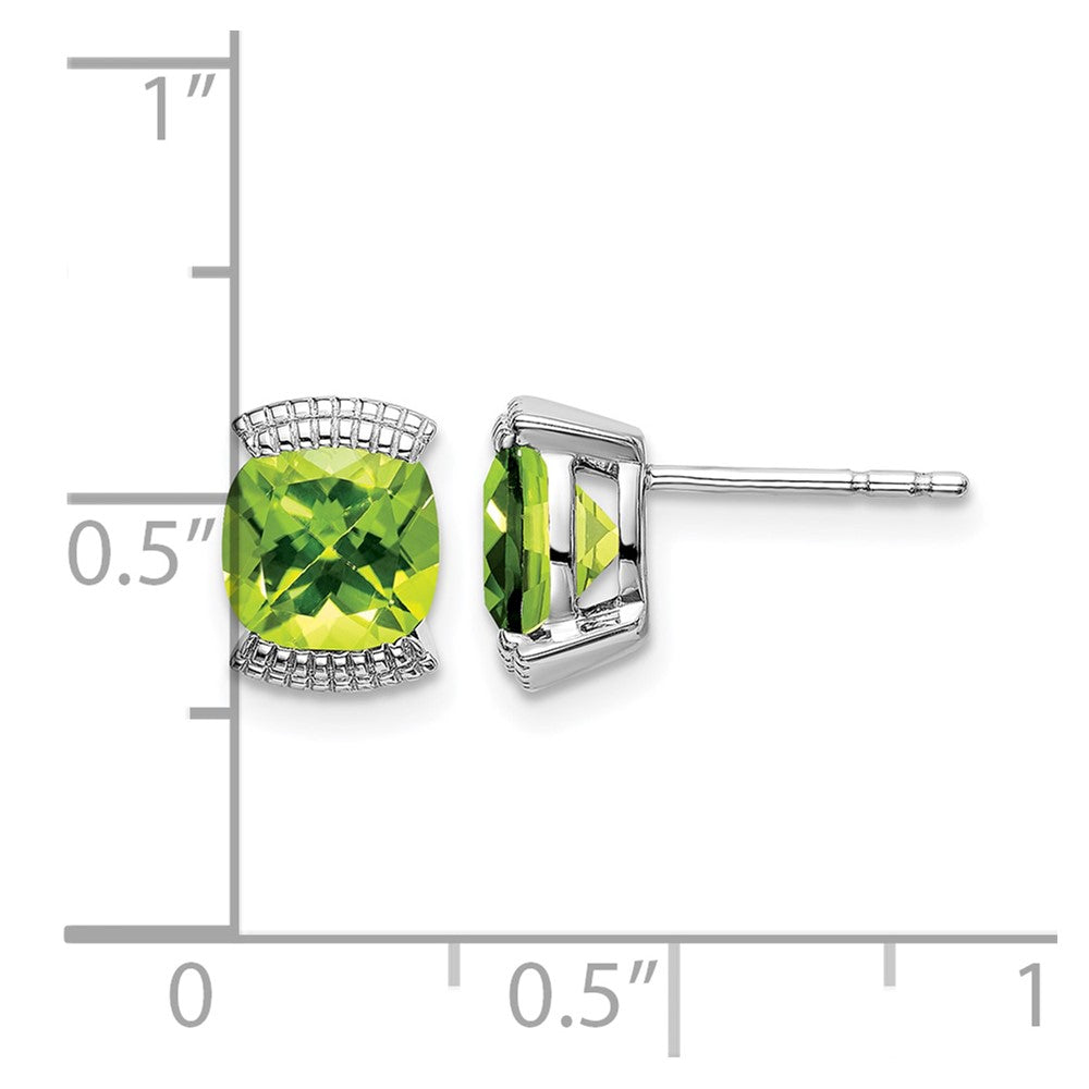 Cushion Peridot Post Earrings - WBC
