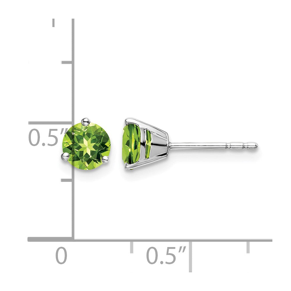 Round Peridot Martini Post Earrings - WBC