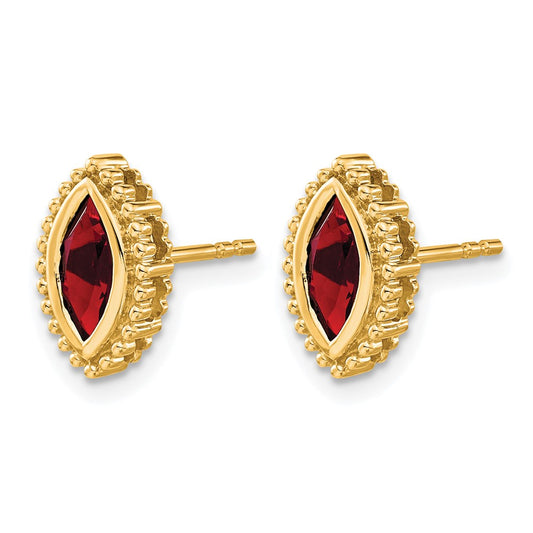 Marquise Garnet Post Earrings - WBC