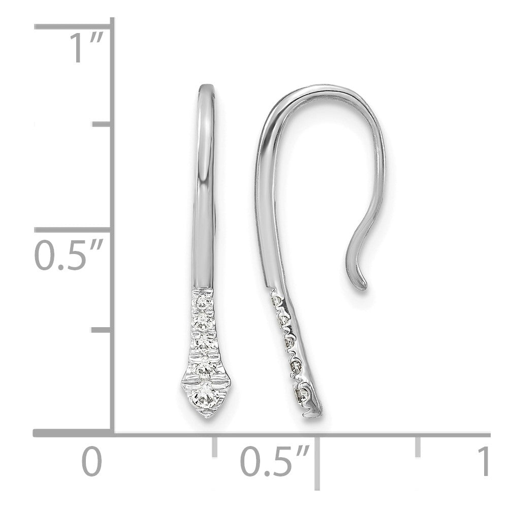 Polished 1/8 carat Diamond Drop Wire Earrings - WBC