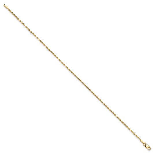 Ultra Diamond-cut Rope with Lobster Clasp Anklet - WBC