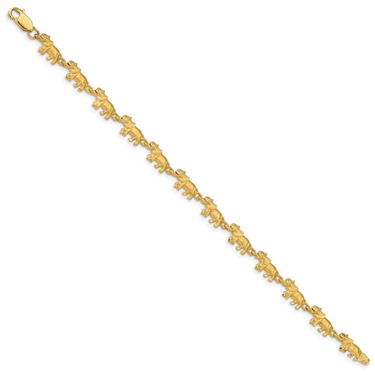 Satin Diamond-cut Elephant Bracelet - WBC