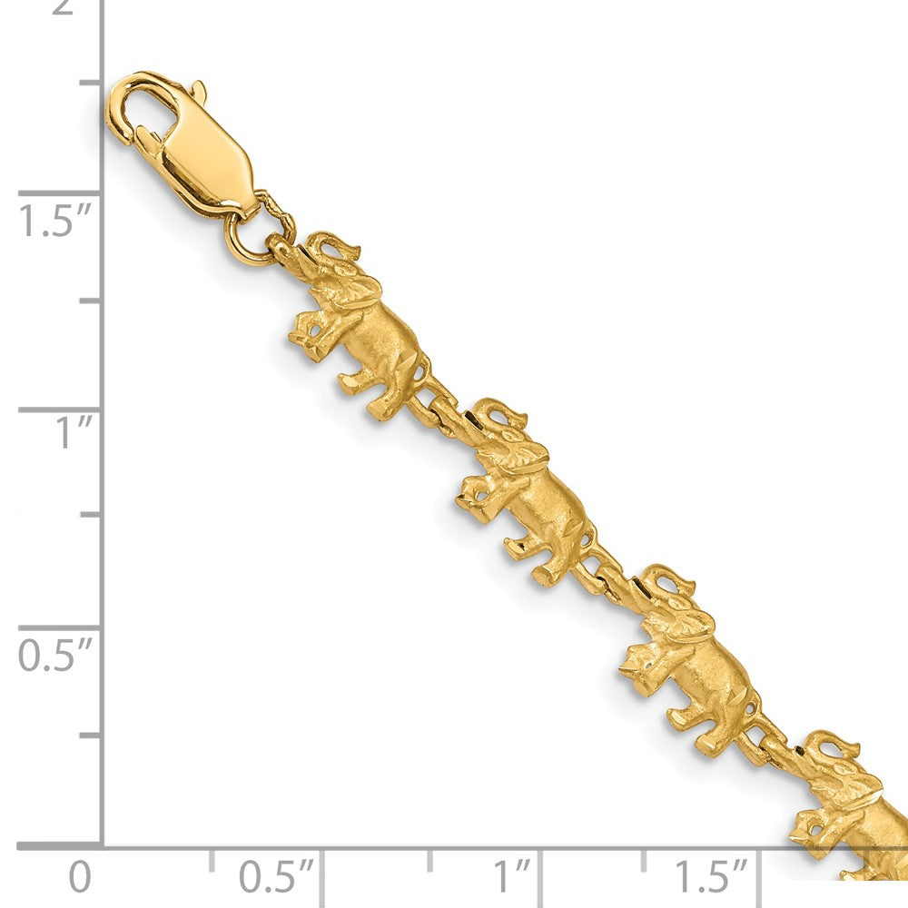 Satin Diamond-cut Elephant Bracelet - WBC