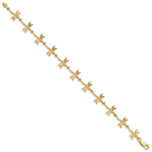 Polished and Textured Dragonfly Bracelet - WBC