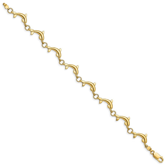 Polished Dolphin Link Bracelet - WBC