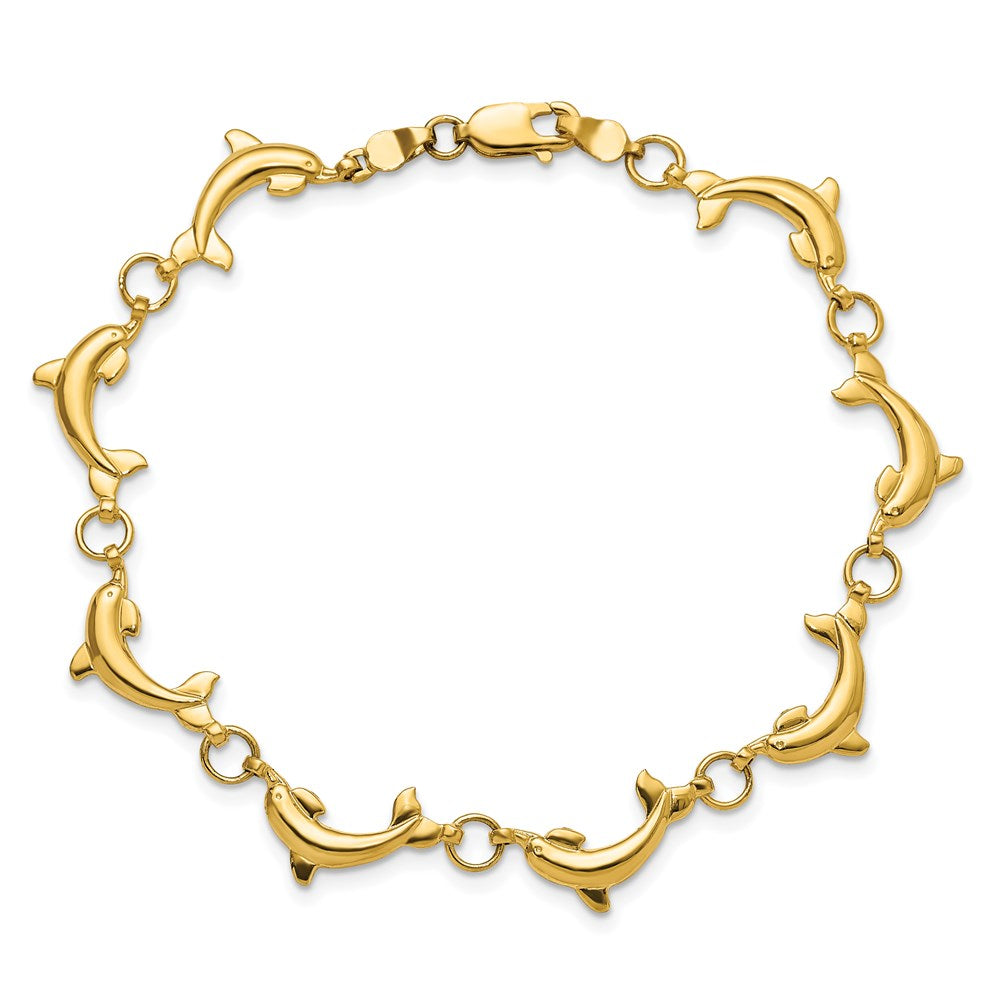 Polished Dolphin Link Bracelet - WBC