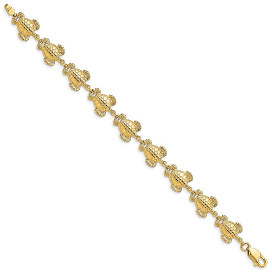 Polished and Textured Sea Turtle Bracelet - WBC