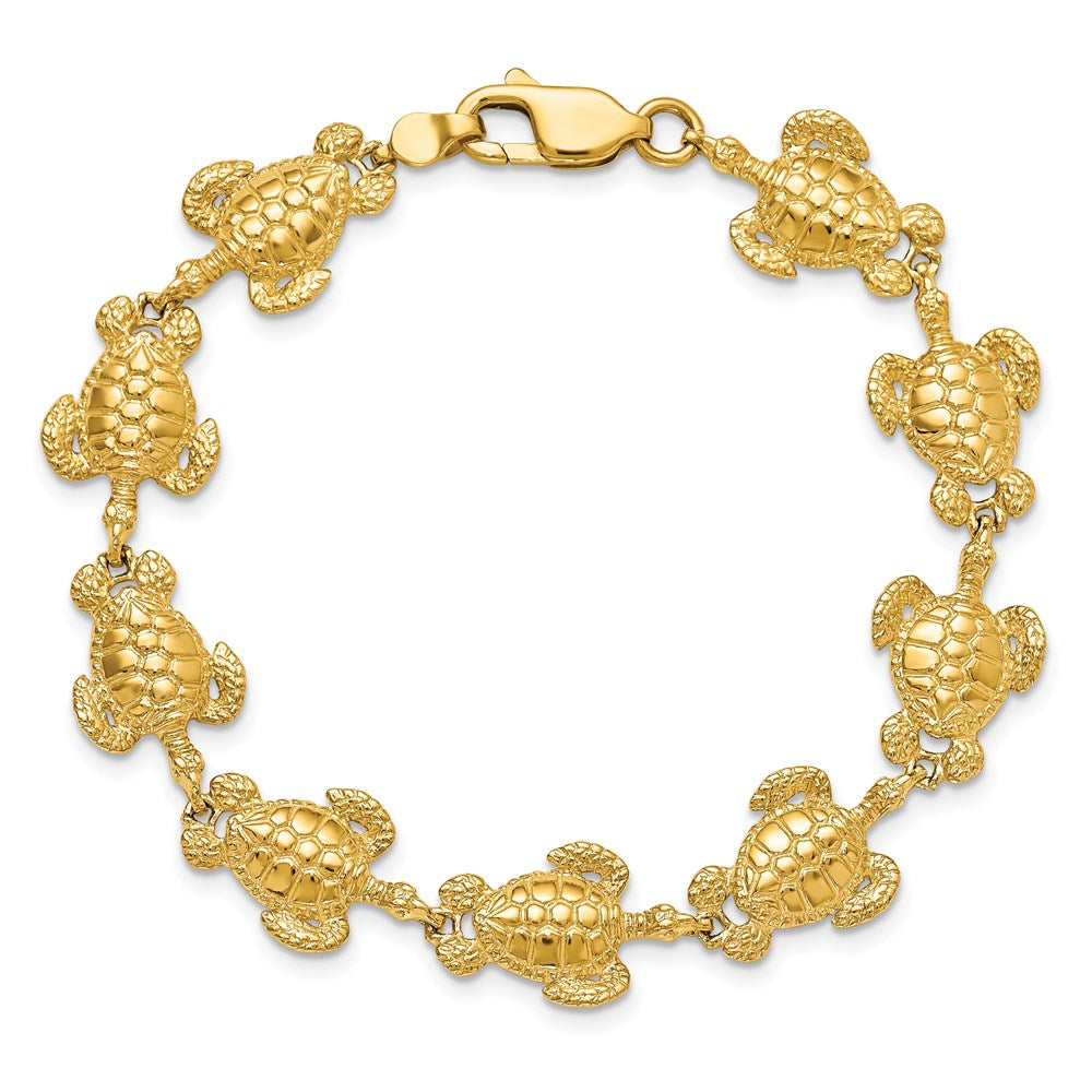 Polished and Textured Sea Turtle Bracelet - WBC