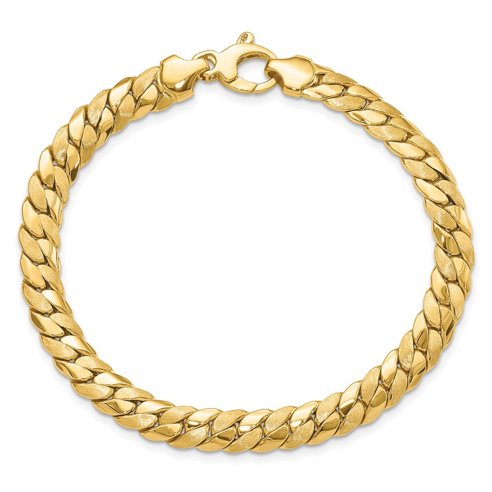 Satin and Polished Fancy Curb Link Bracelet - WBC